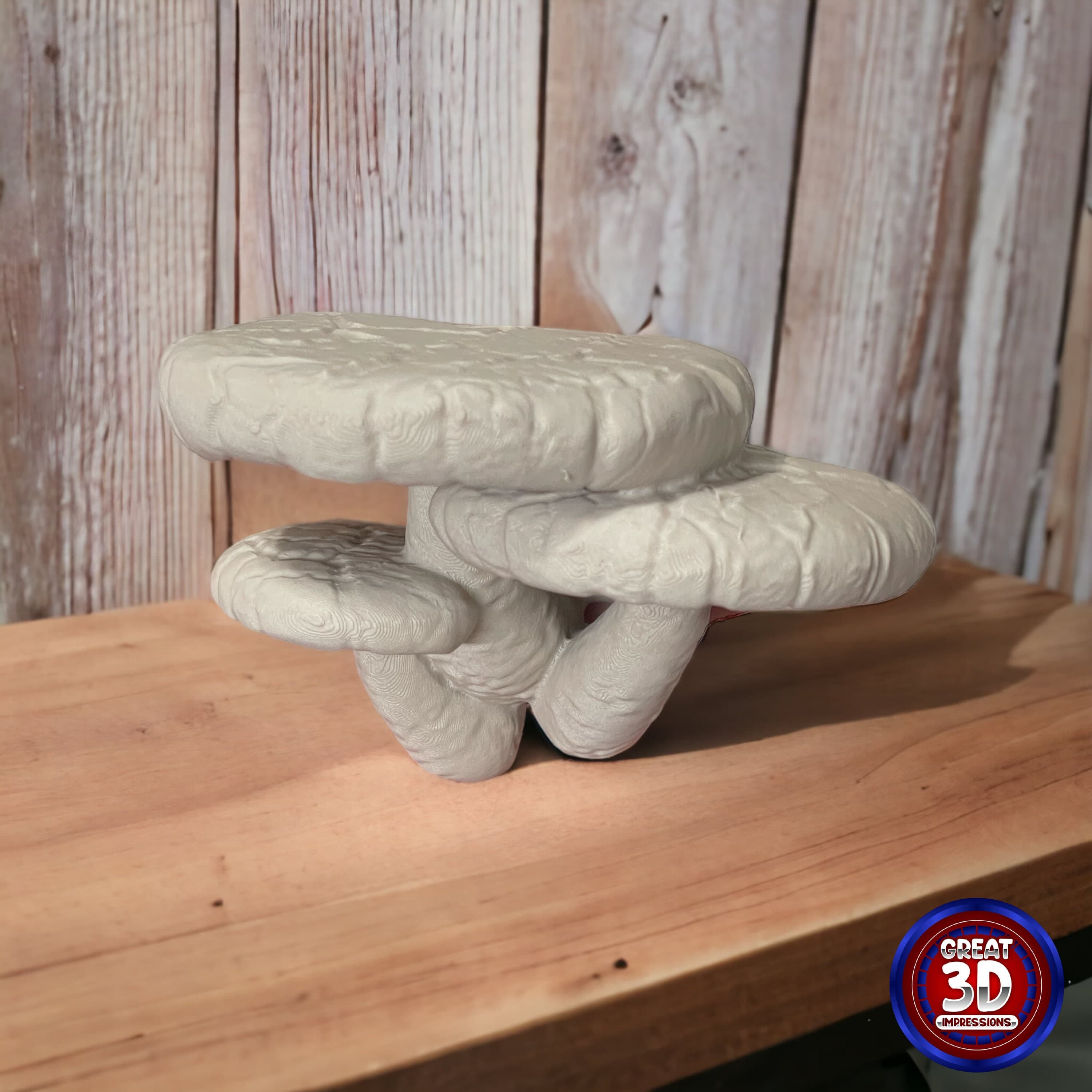 Edodes Fungus Wall Shelf, 3D Printed Organic Decor