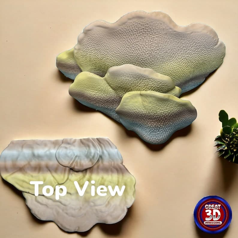 Gibbosa Fungus Wall Shelf Sculptural 3D Printed Decor