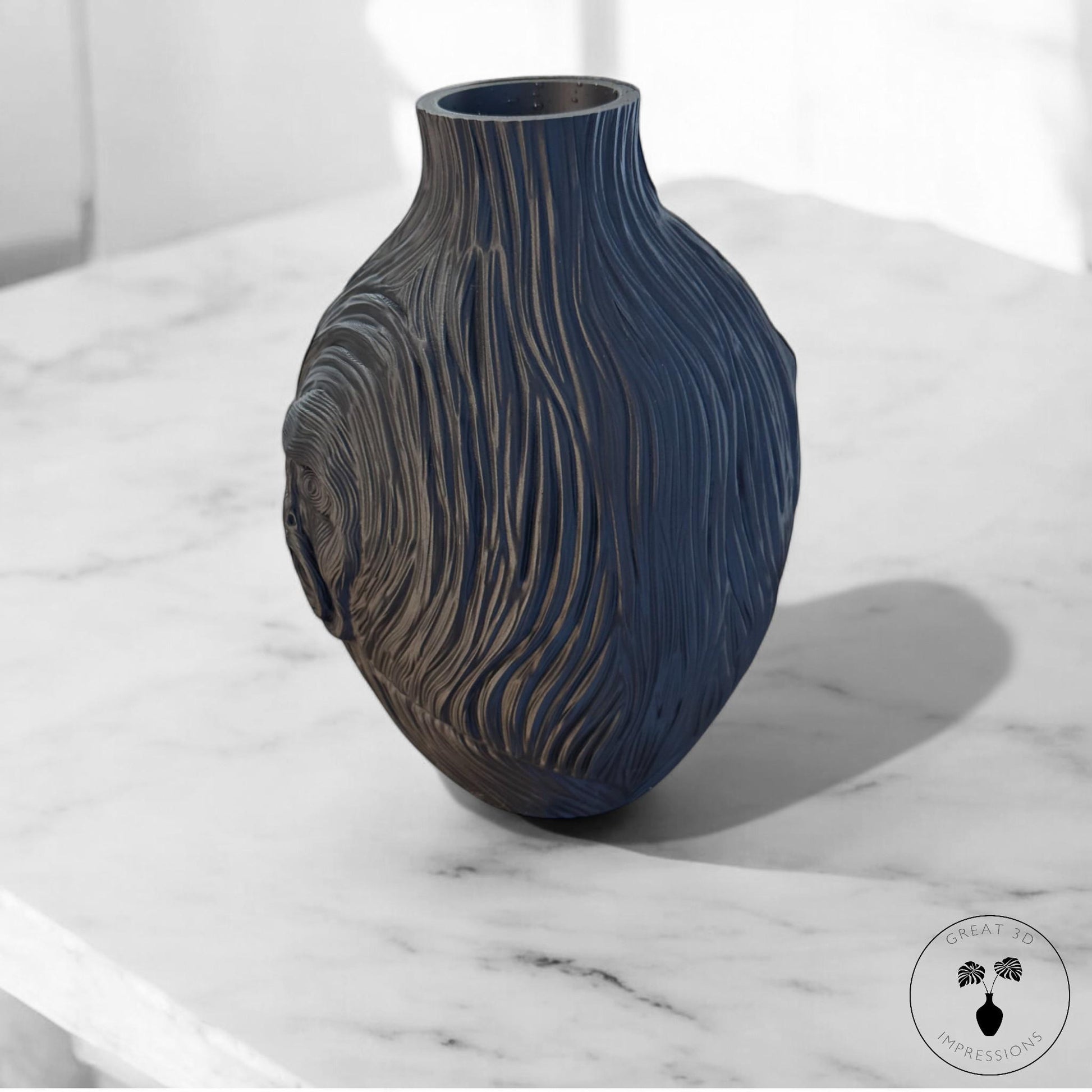 Munch-Inspired Scream Vase, Unique 3D Printed Eco-Friendly Home Decor, Modern Gothic Black Centerpiece, Artistic Surreal Vase