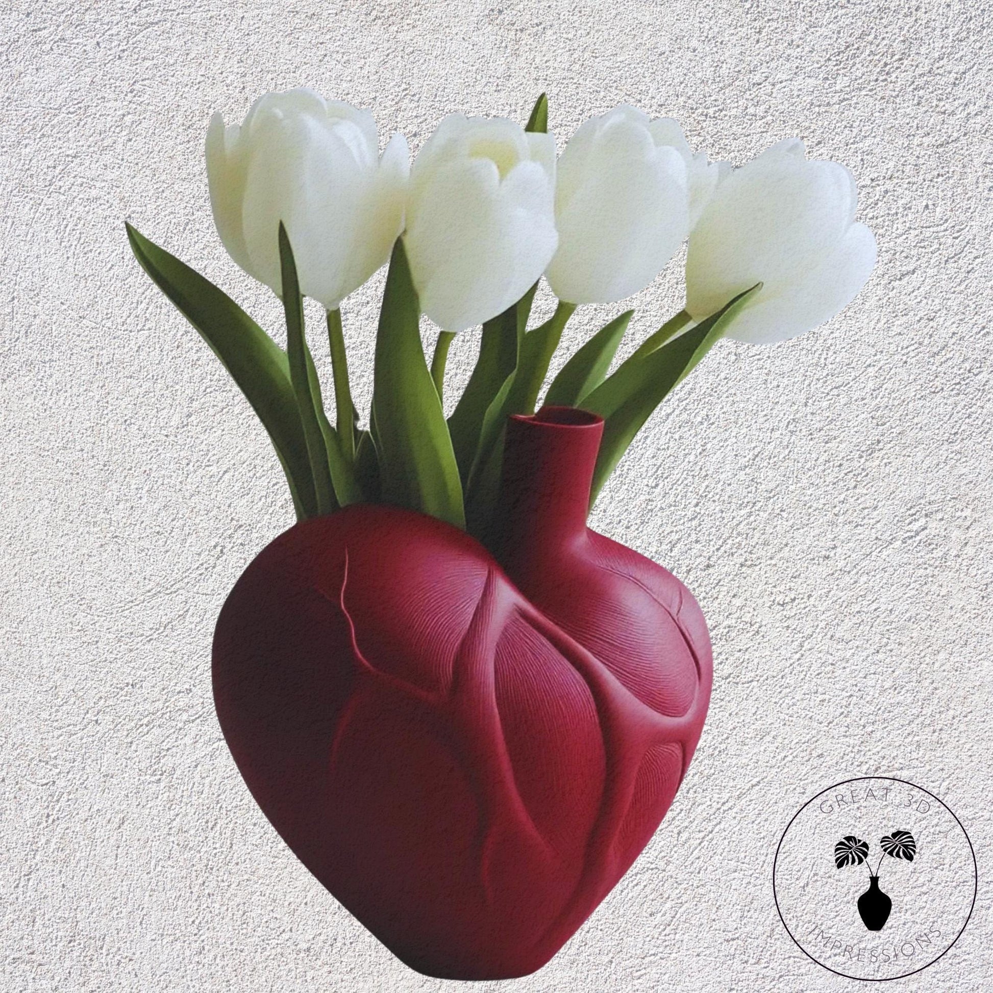 Heart-Shaped Vase, 3D Printed Vase | Unique Modern Romantic Decor | Perfect Gift, Wedding Centerpiece & Valentine’s Day Surprise