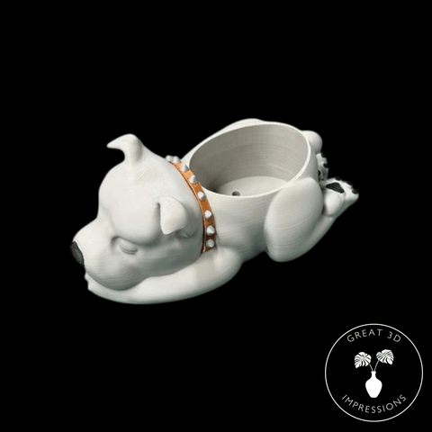 Pitbull Puppy Planter - Great 3D Impressions